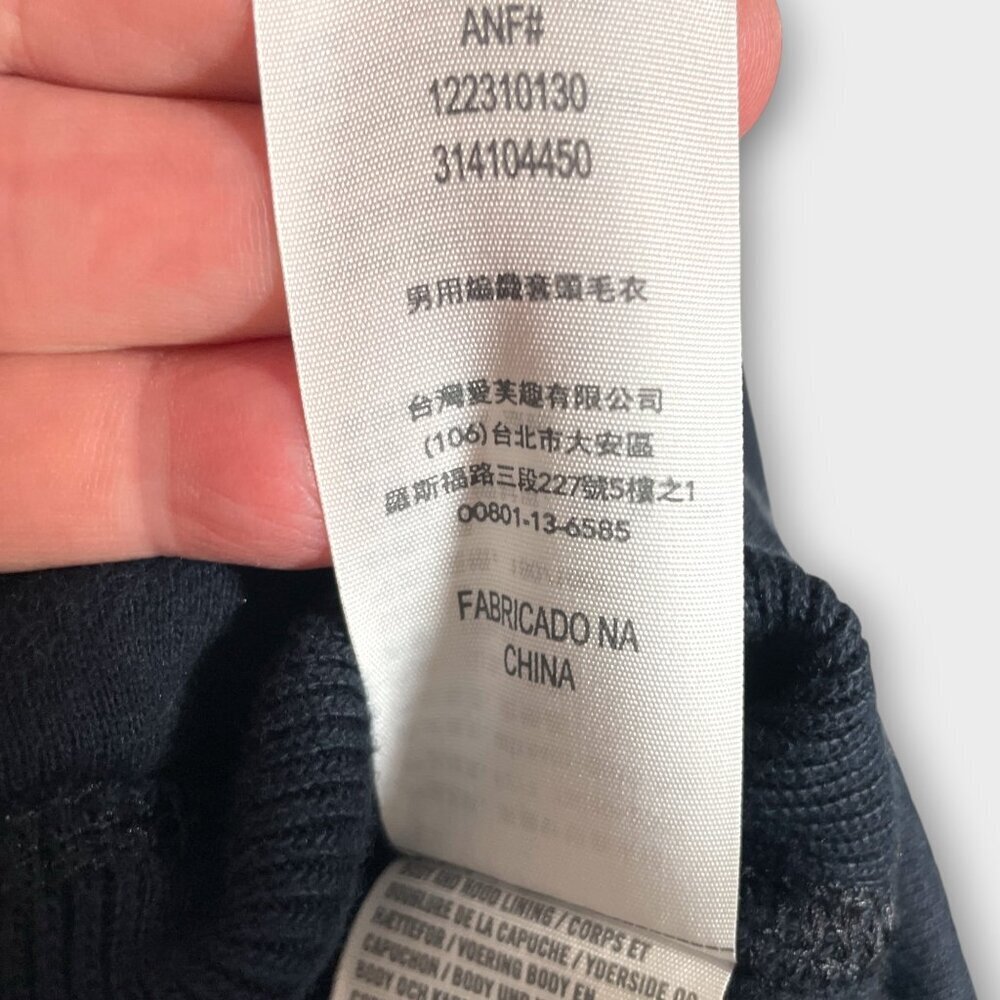 Abercrombie & Fitch Hoodie MEDIUM Dark Blue Mock Neck Pockets EUC - Picture 5 of 7